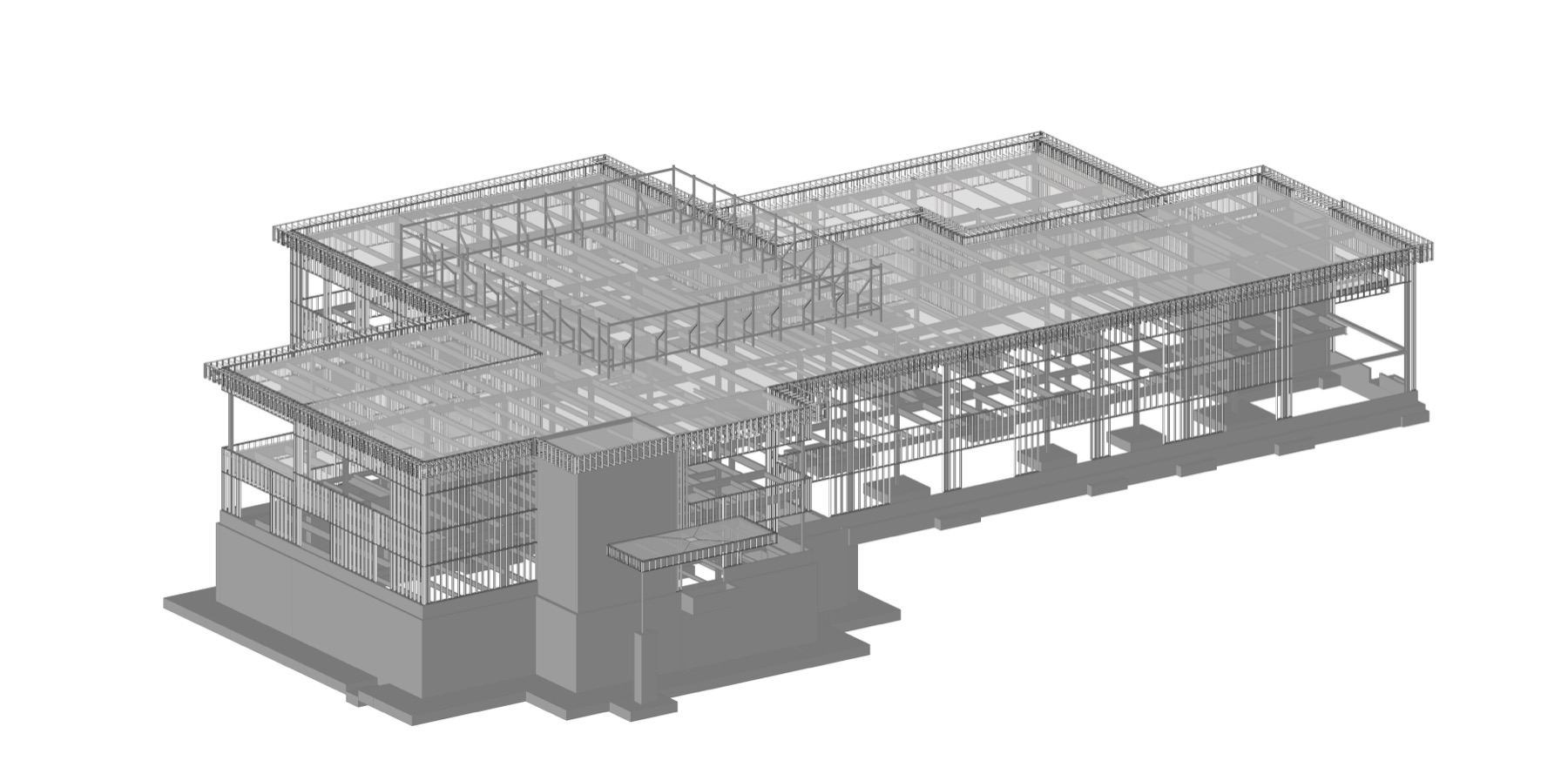 Shaded cold-formed metal framing model