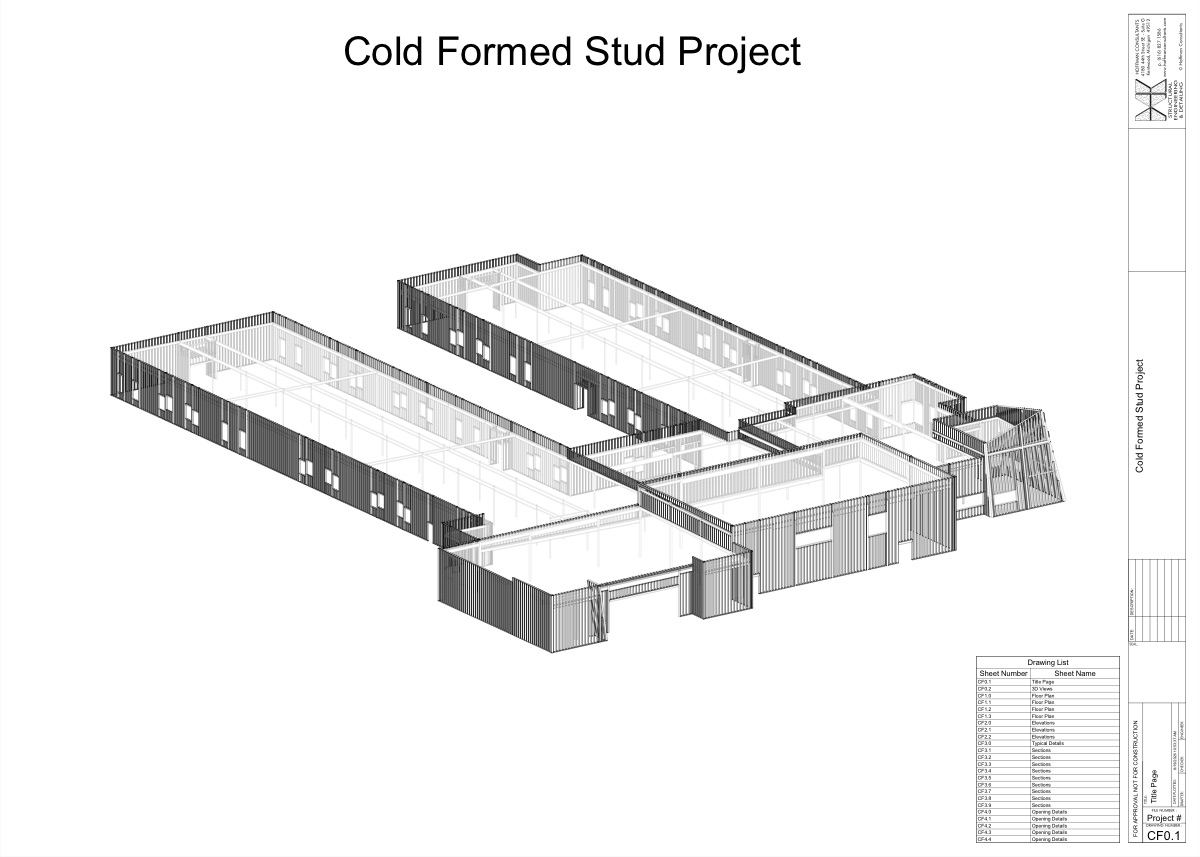 CFMF shop drawing title sheet, sample set 1