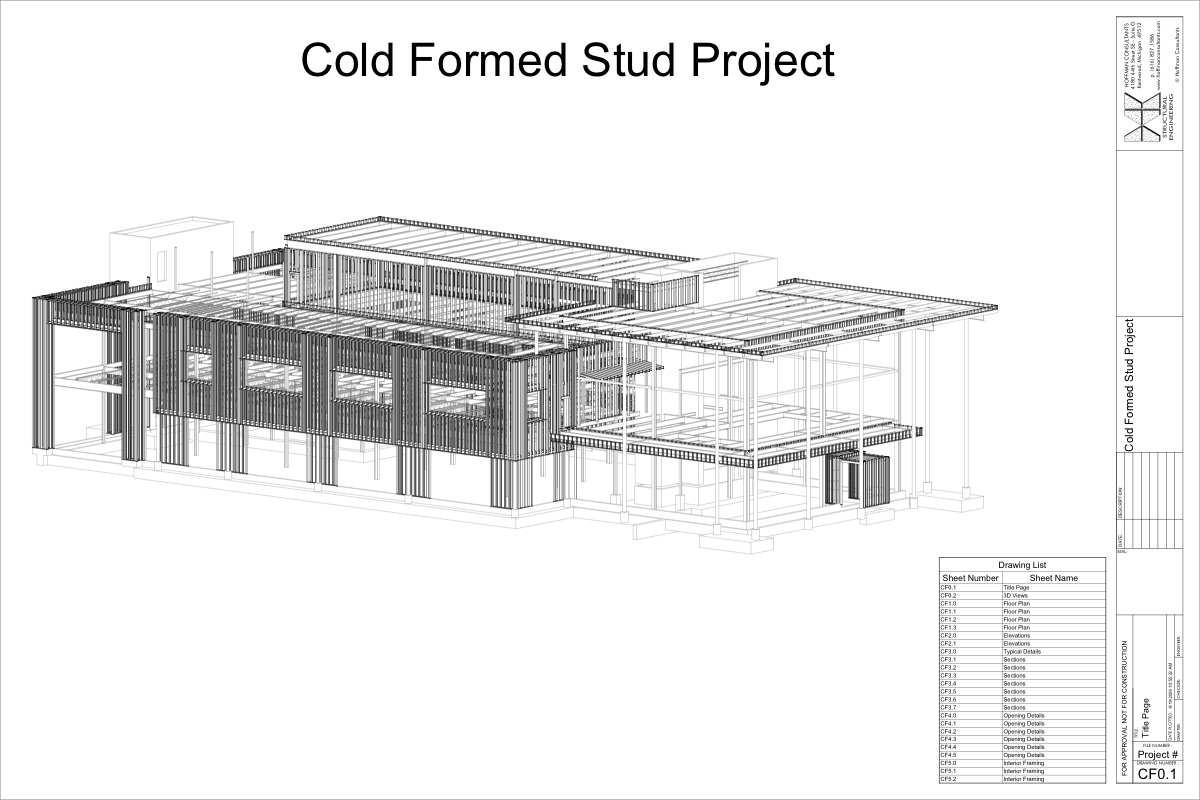 CFMF shop drawing title sheet, sample set 2