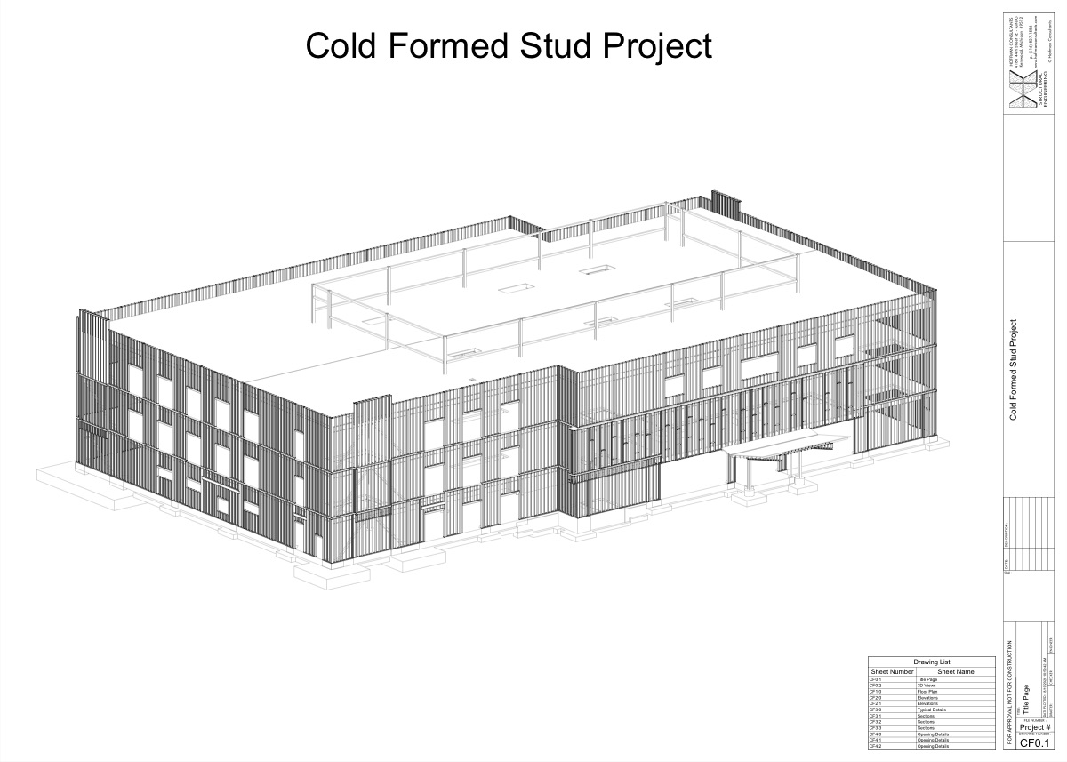 CFMF shop drawing title sheet, sample set 3