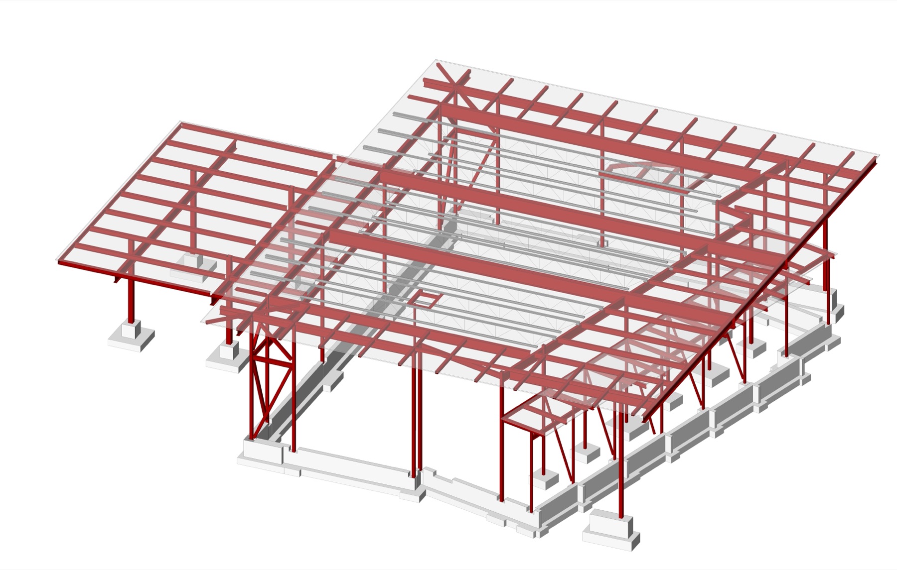 Structural steel and foundation BIM model